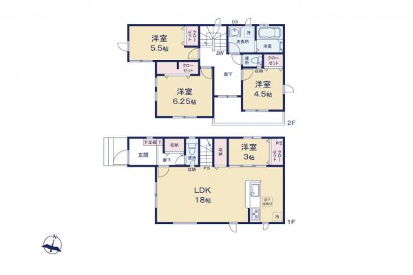 川越市今成3丁目　新築一戸建て 間取り図
