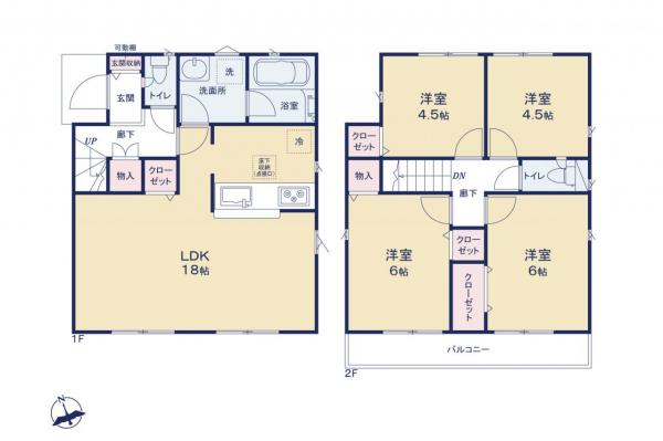 小平市上水新町2丁目　新築一戸建て 間取り図