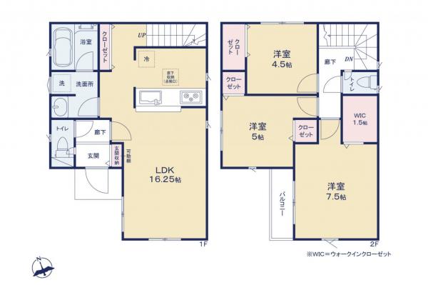 小平市上水新町2丁目　新築一戸建て 間取り図
