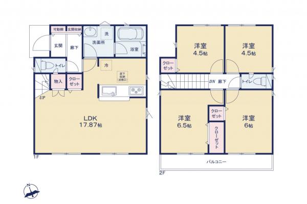 小平市上水新町2丁目　新築一戸建て 間取り図