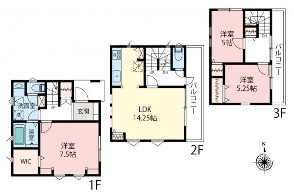 川越市氷川町　新築一戸建て 間取り図