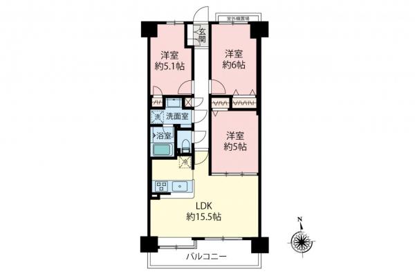 ナイスアーバン久米川　1階 間取り図