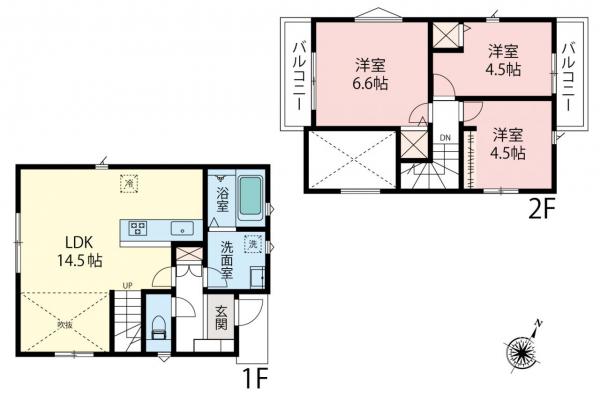 【価格変更／住協新所沢支店の現地販売会開催中】入間市扇台6丁目 新築分譲住宅 間取り図