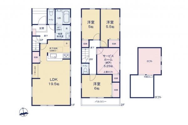 【８月おすすめ物件】板橋区高島平4丁目　新築一戸建て 間取り図