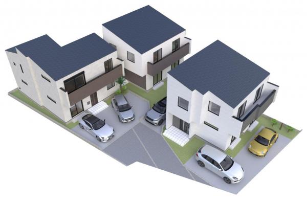 狭山市鵜ノ木　新築一戸建て 完成予想図（外観）