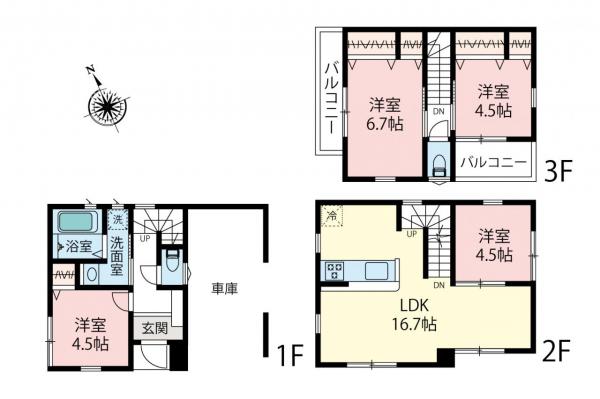 【柳瀬川駅徒歩5分圏内】志木市柏町6丁目　新築一戸建て 間取り図