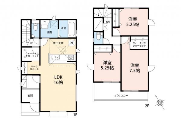 入間市扇台６丁目　新築一戸建て 間取り図