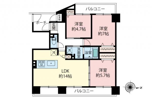 【８月おすすめ物件】ヴォルテックス21志木　9階 間取り図