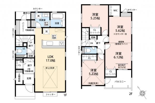 狭山市柏原　新築一戸建て 間取り図