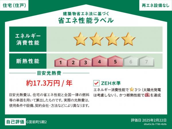 【南庭／3台駐車可】グランシア入間　～宮前町5期～　新築一戸建て 省エネ性能ラベル