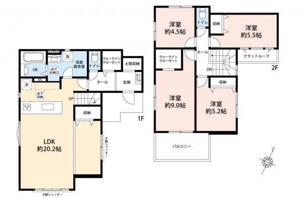【おかげさまで最終分譲！】狭山市狭山台４丁目　新築一戸建て 間取り図