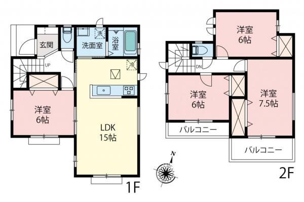 新築一戸建て 所沢市花園４丁目 西武新宿線新所沢駅 4,290万円～4,390万円