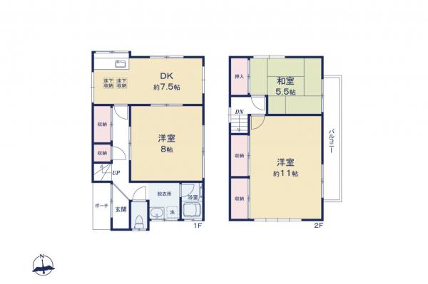 所沢市和ヶ原1丁目　中古一戸建て 間取り図
