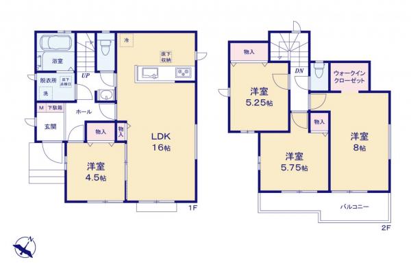 狭山市中央1丁目　新築一戸建て 間取り図