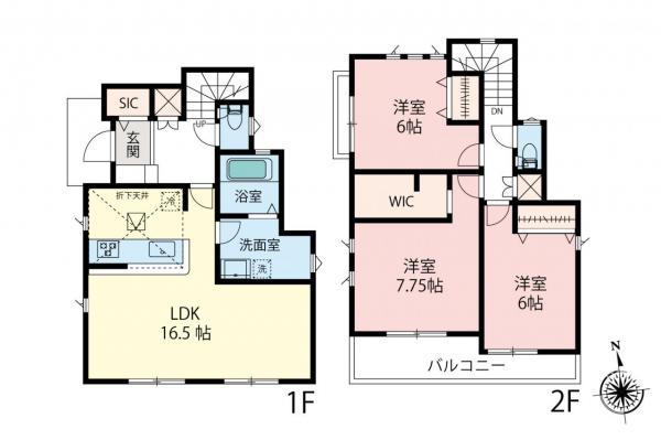 所沢市久米　新築一戸建て 間取り図