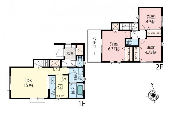 所沢市久米　新築一戸建て 間取り図