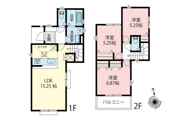 所沢市久米　新築一戸建て 間取り図