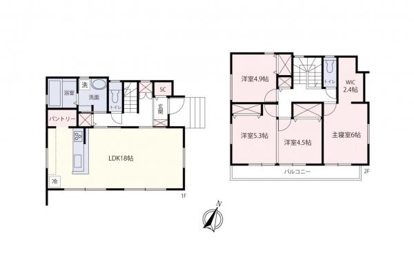 日高市原宿　新築戸建 間取り図