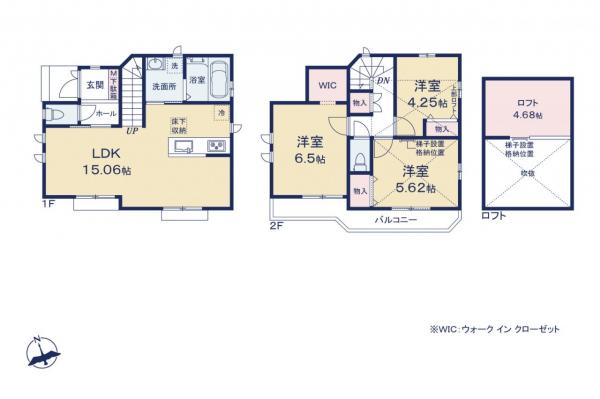 小平市上水新町2丁目　新築一戸建て 間取り図