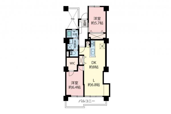 向陽ハイツ　2階 間取り図