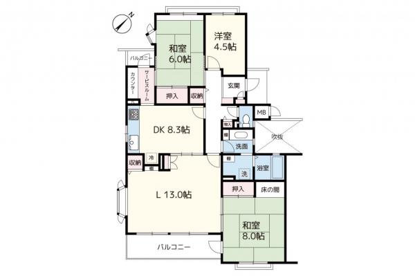 【住協だけのお預かり物件】入間扇町屋団地 ～バス停に近い9号棟～ 間取り図