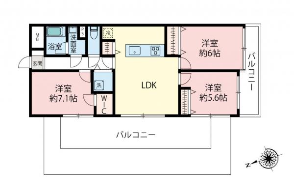 ダイアパレス武蔵関　5階 間取り図