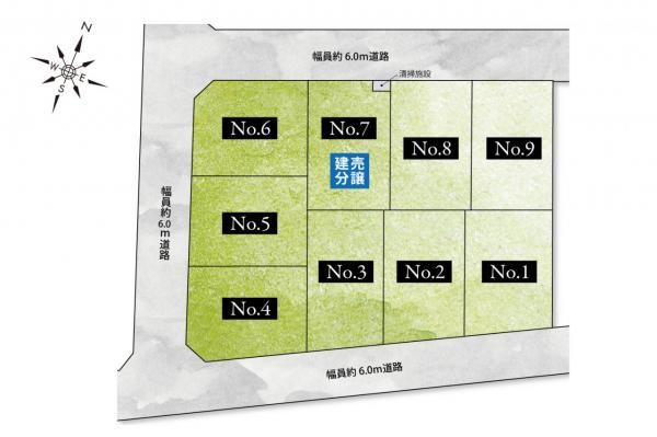 【総額3580万円～の自由設計住宅】グランシア狭山　～広瀬台３丁目4期～　建築条件付土地 全体区画図