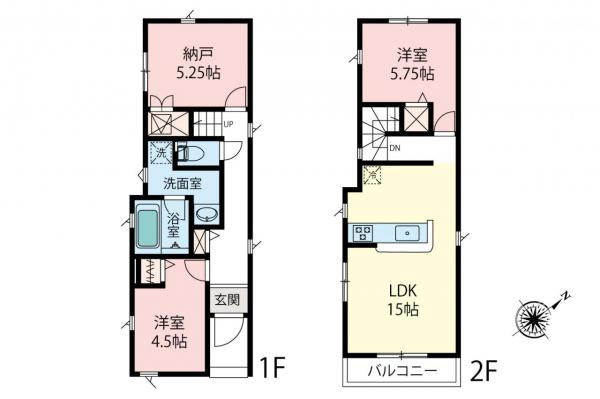 清瀬市松山1丁目　新築一戸建て 間取り図