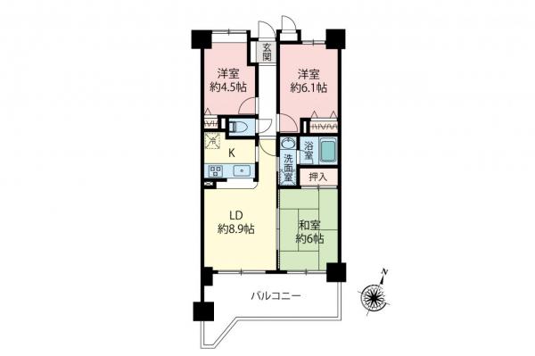 ダイアパレスパークサイド東所沢　5階 間取り図