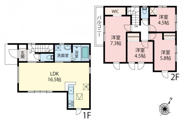 ふじみ野市南台1丁目　新築一戸建て 間取り図