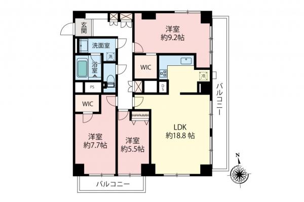 西荻台マンション　2階 間取り図