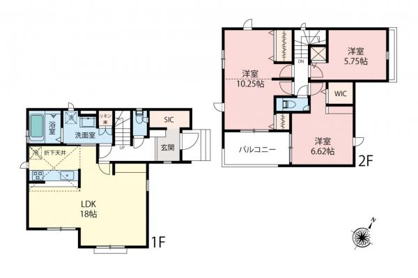志木市中宗岡3丁目　新築一戸建て 間取り図