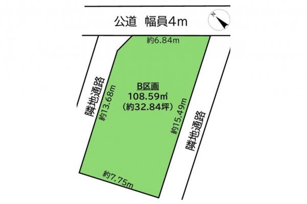 所沢市上安松　土地 区画図