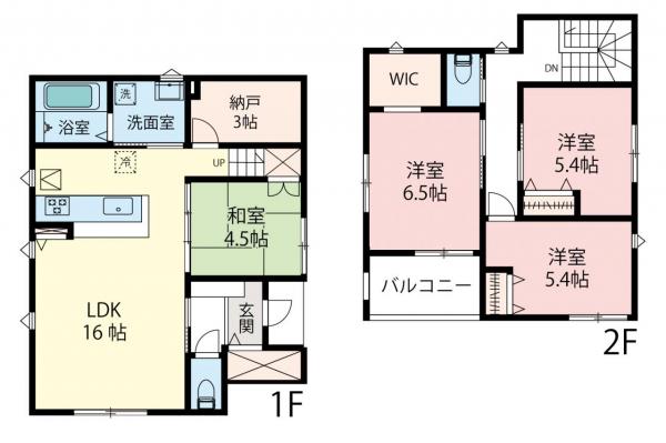 川越市的場　未入居中古一戸建て 間取り図