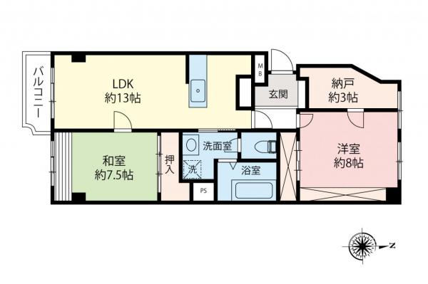 シャトー小金井　6階 間取り図