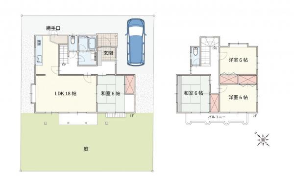 鶴ヶ島市藤金　中古一戸建て 間取り図