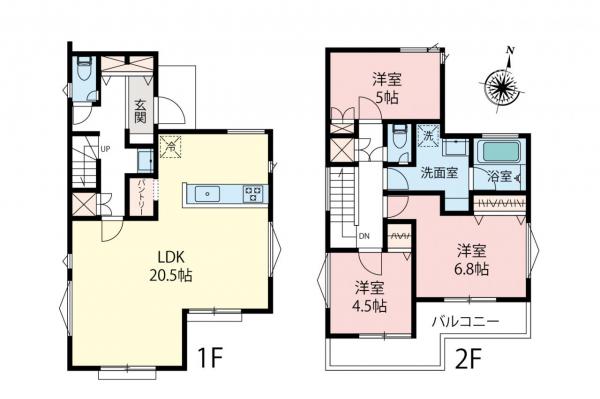 東村山市廻田町2丁目　新築一戸建て 間取り図