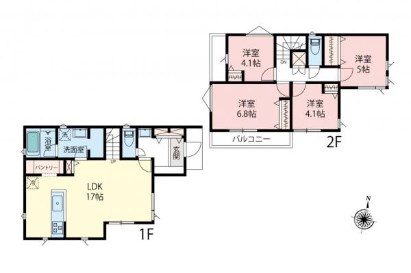 東村山市廻田町2丁目　新築一戸建て 間取り図