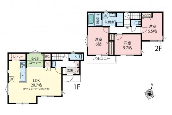 東村山市廻田町2丁目　新築一戸建て 間取り図