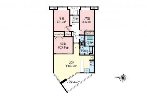 クイーンズフィールドひばりが丘ハイム　3階 間取り図