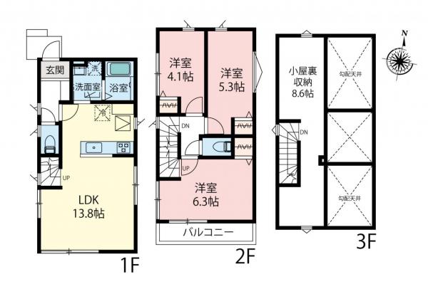 練馬区西大泉4丁目　新築一戸建て 間取り図