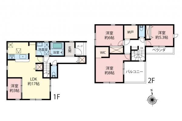 川越市仙波町3丁目　新築一戸建て 間取り図