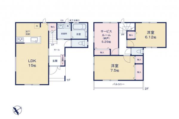 ふじみ野市上福岡2丁目　新築一戸建て 間取り図