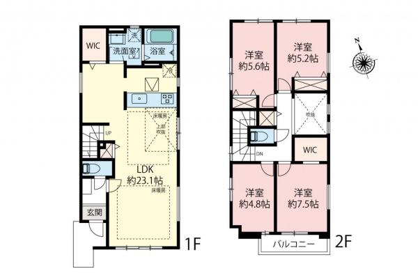 板橋区高島平5丁目　新築一戸建て 間取り図
