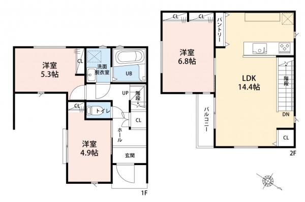狭山市水野　新築一戸建て 間取り図