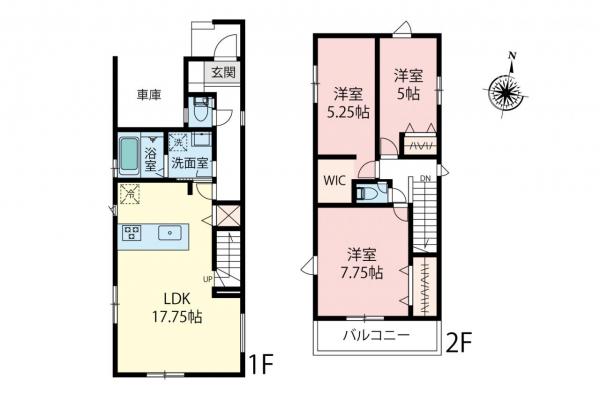 所沢市けやき台1丁目　新築一戸建て 間取り図