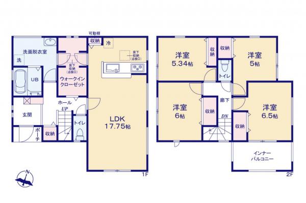 狭山市鵜ノ木　新築一戸建て 間取り図