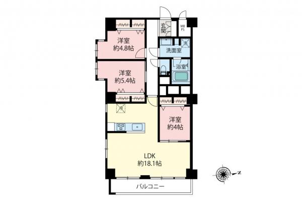 東村山スカイハイツ　2階 間取り図
