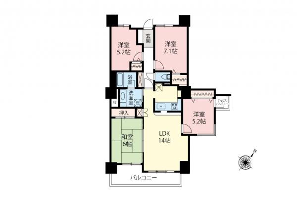 グラシスタワー所沢　7階 間取り図