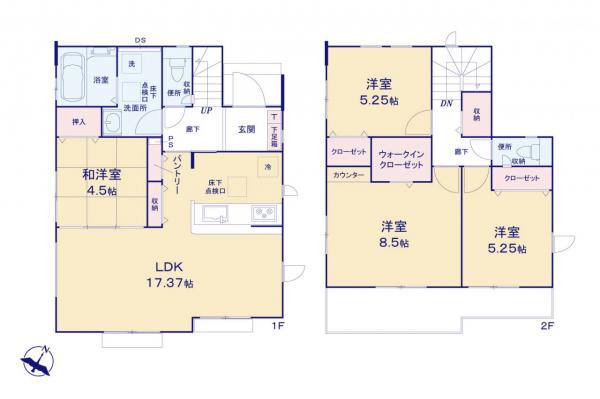 狭山市広瀬台３丁目　新築一戸建て　全2棟 間取り図